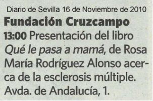 Anuncio presentación libro (Diario de Sevilla) Anuncio presentación libro (Diario de Sevilla)