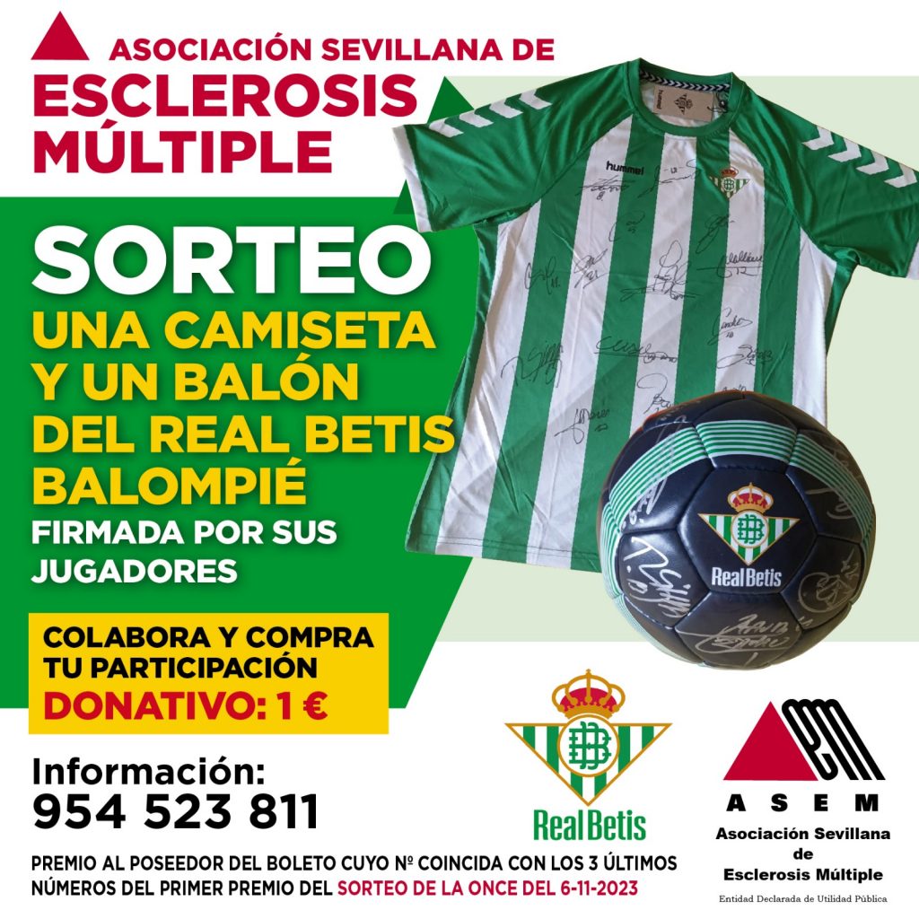 cartel sorteo camiseta y balón firmados del Real Betis
